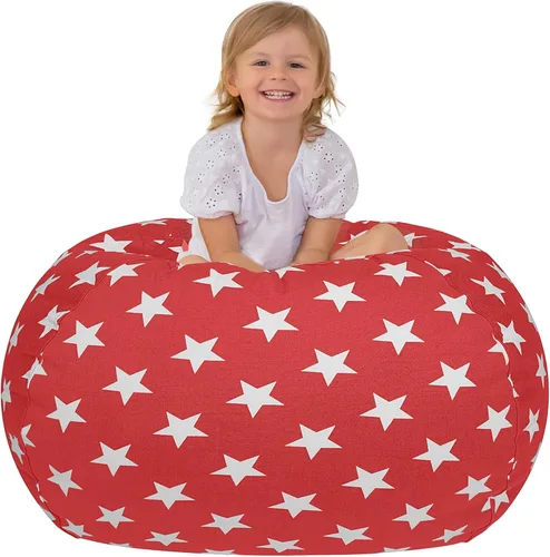 Miniatura 30 de Aubliss Puf de Almacenamiento de Animales de Peluche, Silla Puf de Unicornio, Stuff 'n Sit para Niños, Mediano 32" - Lona Unicornio Azul Azul