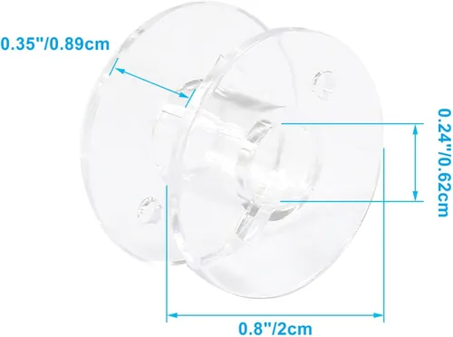 Miniatura 4 de Coufce Paquete de 50 bobinas de plástico transparente para máquina de coser, clase 15, compatibles con máquinas Brother Singer Janome Kenmore
