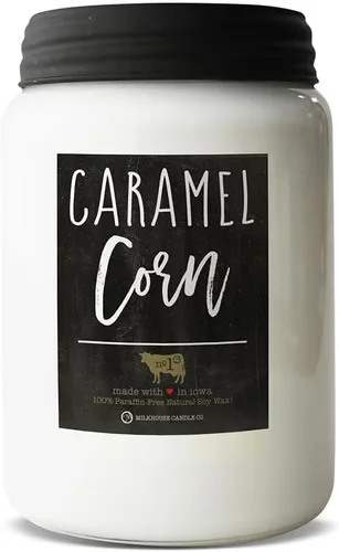 Miniatura 15 de Milkhouse Candle Company Vela de soja de manzana y caramelo, rodajas de manzana, canela, perfumada a vainilla dulce, tarro de mantequilla de 16