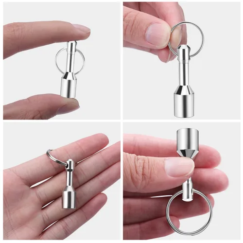 Miniatura 4 de TRYMAG Llaveros magnéticos para probar latón, paquete de 2 llaveros de bolsillo de neodimio con fuerte magnético de tierras raras, imán de prueba