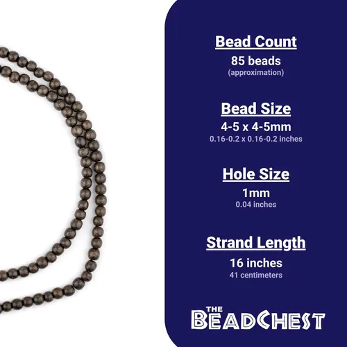 Miniatura 4 de TheBeadChest - Cuentas redondas de madera gris natural (0.157 in)