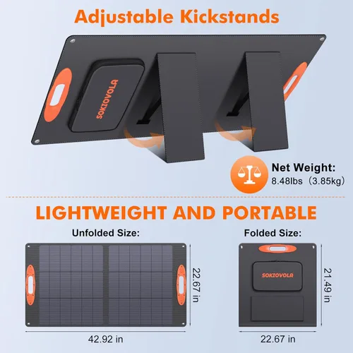 Miniatura 3 de SOKIOVOLA N-Type 16BB 100W Panel Solar Portátil Plegable 18V Mono ETFE, Panel Solar Plegable de Alta Eficiencia del 25% IP68 Impermeable para 100