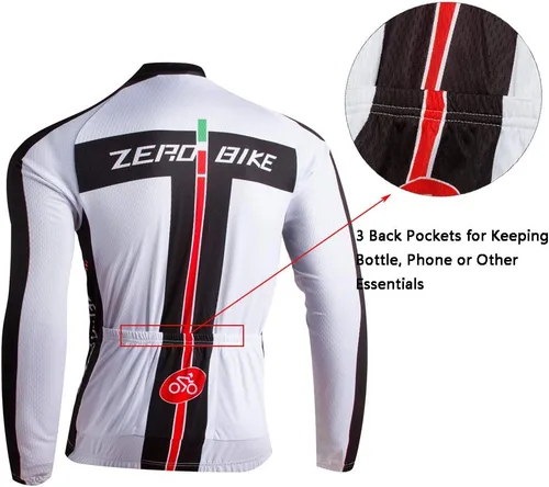 Miniatura 4 de Men's Soft Long Sleeve Breathable Bicycle Cycling Jersey Polyester Clothing Outdoor Sports Fall Autumn