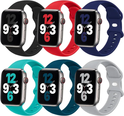 Miniatura 18 de Paquete de 6 correas deportivas compatibles con Apple Watch Band de 1.496 in 1.575 in 1.614 in 1.654 in 1.732 in 1.772 in 1.811 in 1.929 in