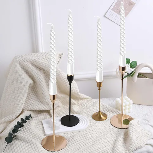 Miniatura 5 de Kandelo - Velas espiraladas cónicas de 8 pulgadas, 4 unidades, 5 horas, sin humo, vela larga, candelabros altos, para el hogar, cena, fiesta, boda
