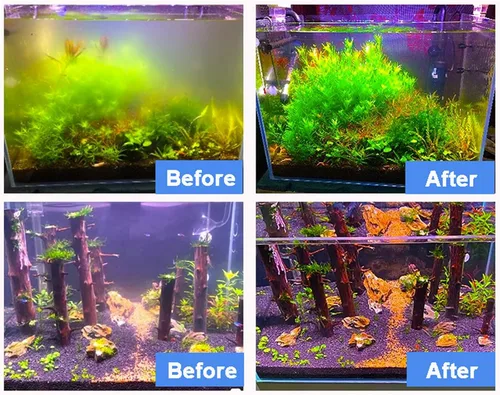 Miniatura 3 de AQUANEAT Filtro de acuario 5W Bombilla UV Green Water Killer Filtro de bomba sumergible 132 GPH para tanque de peces de 75 galones