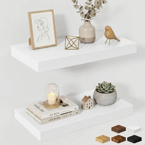 Miniatura 145 de Estantes flotantes de 48 pulgadas para pared, estante de chimenea de 10 pulgadas de profundidad, estantes flotantes de madera para pared, estantes
