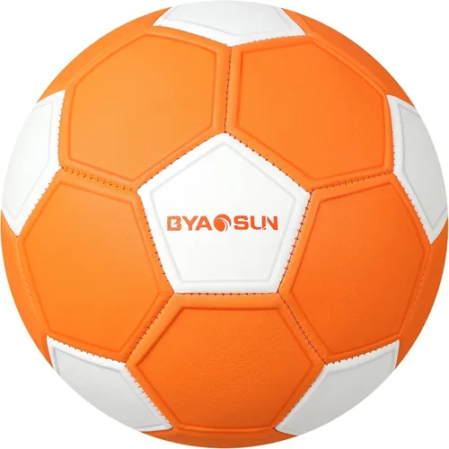 Pelota de fútbol curva tamaño 4, pelotas suaves con curva para exterior e interior, pelota de fútbol tamaño 4 para niños y niñas Naranja y blanco