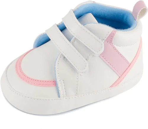 ESTAMICO - Tenis de piel sintética para bebés, niños y niñas, suela de goma antideslizante, para primeros pasos, zapatos para exteriores