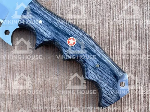 Miniatura 5 de I - Cuchillo rastreador hecho a mano, cuchillos de caza de acero D2, mango de madera de dólar, cuchillo de hoja fija, mano derecha, scout, llevar