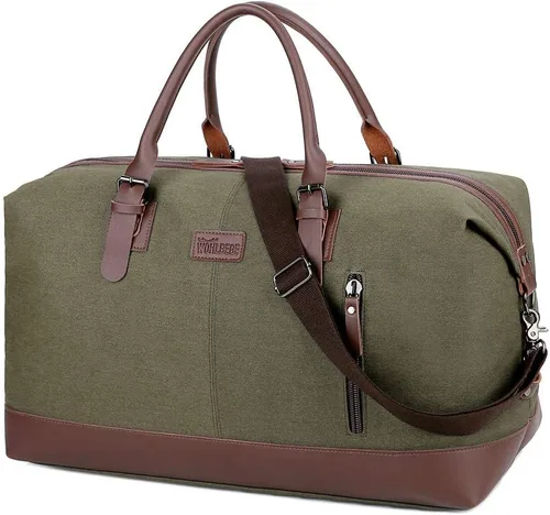Wohlbege Bolso de viaje de gran capacidad para hombre, bolso cruzado de fin de semana, bolso de mensajero de hombro para hombre, bolso de lona,