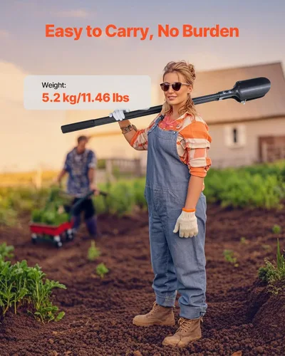 Miniatura 6 de VEVOR Excavadora de agujeros de poste de 57.5 pulgadas, excavadora de agujeros de poste resistente con mango de medición de acero al carbono