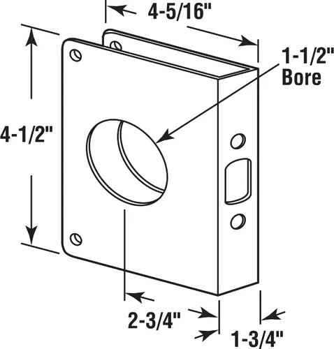 Miniatura 2 de Prime-Line U 9978 - Placa de refuerzo de puerta y cerradura de latón para puertas de 1-3/4 pulgadas de grosor, acabado de latón (paquete individual)