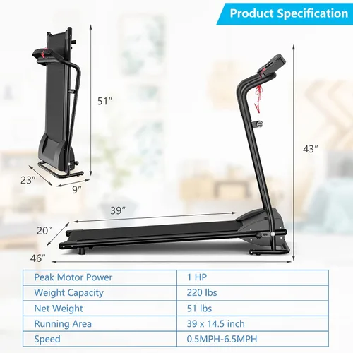 Miniatura 6 de GYMAX Caminadora plegable, máquina de correr de instalación gratuita de 3.0 HP con altavoz Bluetooth, monitor de pantalla táctil HD, control Negro