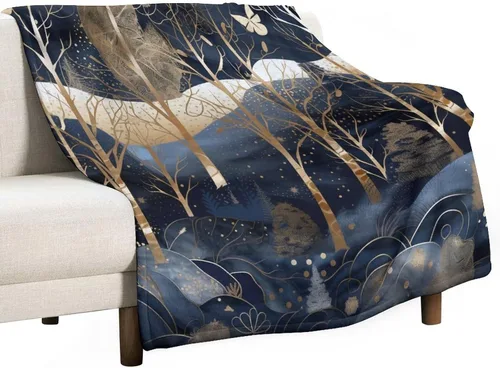 Miniatura 36 de Manta de invierno de acuarela de Navidad en el bosque, manta cálida y acogedora para sofá, cama para adultos, 30 x 40 pulgadas, manta de microfibra
