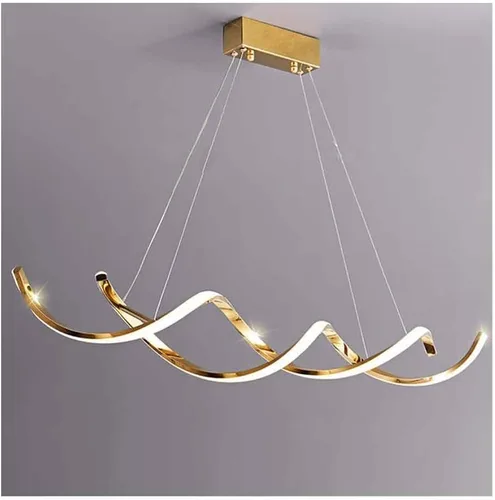 Miniatura 7 de Moderna iluminación colgante dorada en espiral, lámpara LED para colgar en el techo, compatible con mesa de comedor sobre el fregadero, cocina