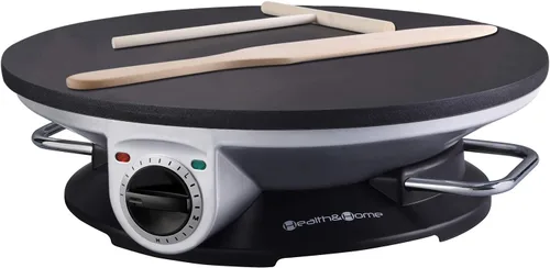 Health and Home Máquina para crepes sin bordes, máquina de crepas de 13 pulgadas y plancha eléctrica, máquina para hacer panqueques antiadherente,