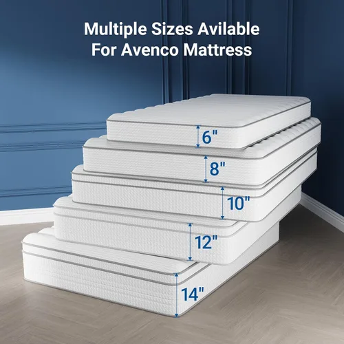 Miniatura 8 de Avenco Colchón individual de 6 pulgadas en una caja, colchones de felpa mediana tamaño individual con resortes Smarts Coil híbridos para alivio