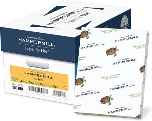 Miniatura 21 de Hammermill Papel de color, papel de impresora crema de 20 libras, 8.5 x 11-1 resma (500 hojas), fabricado en los Estados Unidos, papel pastel