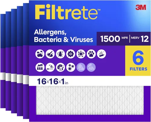 Miniatura 36 de Filtrete Filtro de aire para horno de CA de 17.5x23.5x1, MERV 12, MPR 1500, CERTIFICADO amigable para asma y alergias, filtro de limpieza de aire