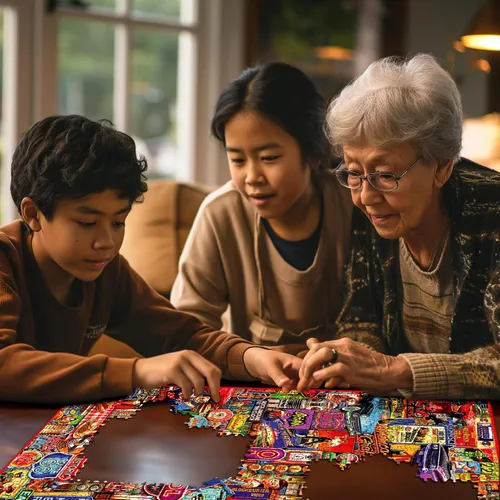 Miniatura 5 de Rompecabezas de Montaña Blanca Escuela Vieja Puzzle 1000 Piezas Rompecabezas Vintage para Adultos y Familias