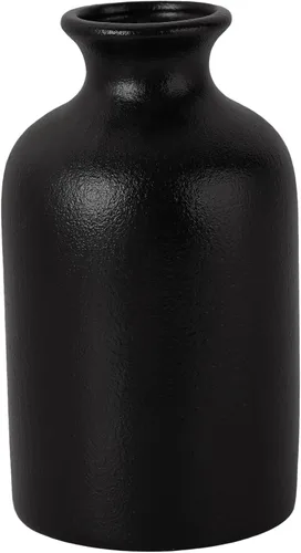 Jarrón de cerámica de alta calidad, estilo minimalista, jarrones negros para flores secas, plantas, jarrón de hierba de pampas, jarrón esmerilado