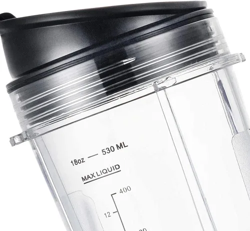 Miniatura 4 de Vasos de repuesto para licuadora Ninja, vaso de 18 onzas con 2 tapas de sellado para sorbos y 2 juntas de goma, compatibles con licuadoras Nutri