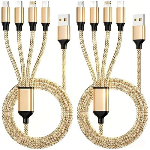 Miniatura 8 de Cable USB C múltiple [2 unidades, 4 pies], cable de carga 3 en 1 para múltiples dispositivos, cables de carga trenzados, cable de carga de teléfono