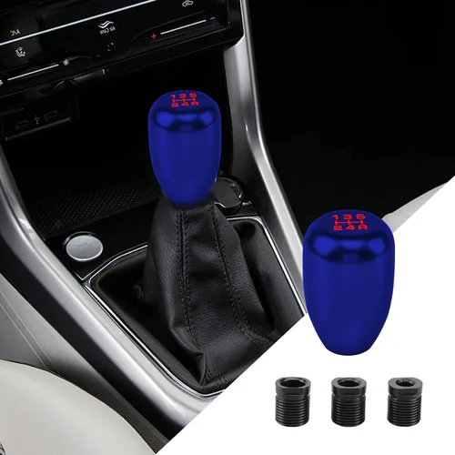 Zufoty Pomos de palanca de cambios para automóvil, perilla de cambio de transmisión manual, perilla de palanca de cambios de 5 velocidades con