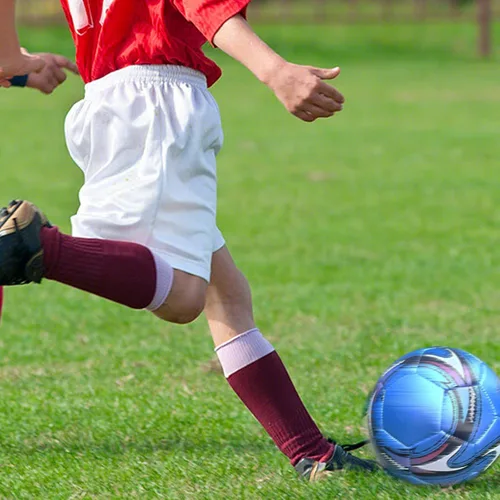Miniatura 5 de Balón de fútbol azul tamaño 3, tamaño 5 superficie de poliuretano apretado tejido color vivo con bomba y aguja adecuado para entrenamiento práctica