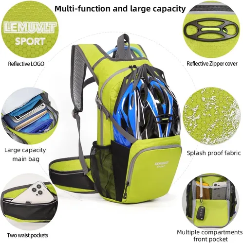 Miniatura 5 de Mochila de senderismo impermeable para ciclismo, 15L, ligera, duradera, para esquí, snowboard, correr, ciclismo MTB Lima