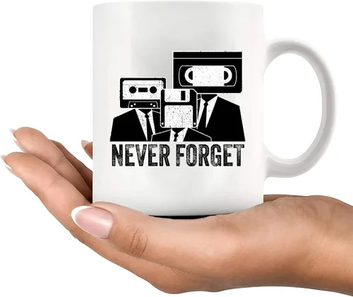 Miniatura 7 de Panvola Never Forget - Cinta de cassette VHS Vintage 80s 90s película amante de la música regalos retro de la vieja escuela divertida novedad vaso