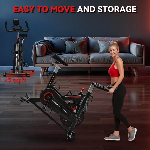 Miniatura 8 de Exercise Bike, Wenoker Magnetic Resistance Stationary Bike for Home App Sync Indoor Bike with 350lbs Weight Capacity, Tablet Holder and Fitness