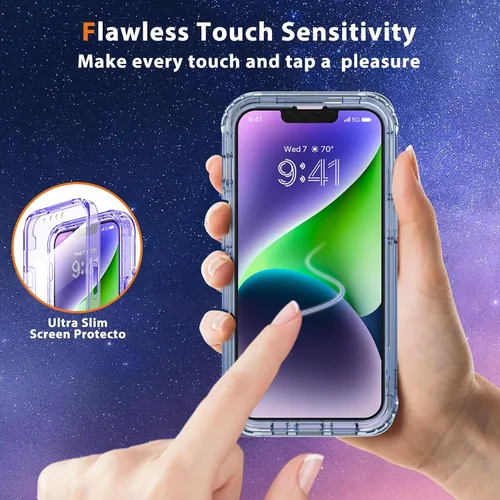 Miniatura 5 de Lifedance - Funda diseñada para iPhone 14/13, funda protectora resistente de cuerpo completo con protector de pantalla integrado, protección contra