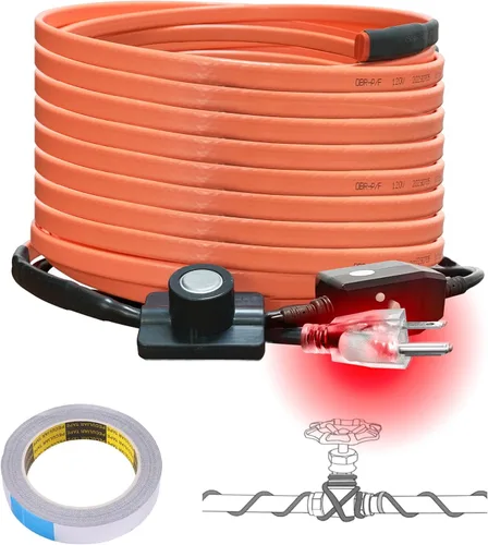 Miniatura 18 de Cupohus Cinta térmica para tuberías de agua con termostato de 6 pies, protección contra congelación, cable de rastro de calor autorregulable