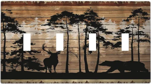 Miniatura 105 de Cubiertas Decorativas para Placas de Interruptor Boho Country Eucalipto Rústico Acuarela Hojas Verdes 2 Gang Placa de Pared Cubierta de Placa