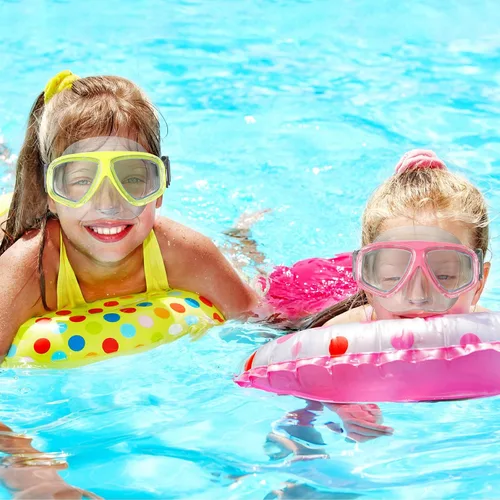 Miniatura 4 de Flutesan Gafas de natación para niños y jóvenes con cubierta para la nariz, correa elástica, máscara de buceo, natación, impermeable, gafas
