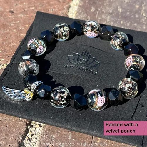 Miniatura 5 de ARTSY Crafts Glow in the Dark Firefly Beads + Natural Gemstone Bracelets, Handmade in USA