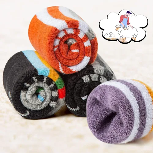 Miniatura 2 de Calcetines de esquí de lana merino para niños, 2 pares/3 pares, cálidos y gruesos, calcetines de nieve OTC para niños y niñas, esquí de invierno