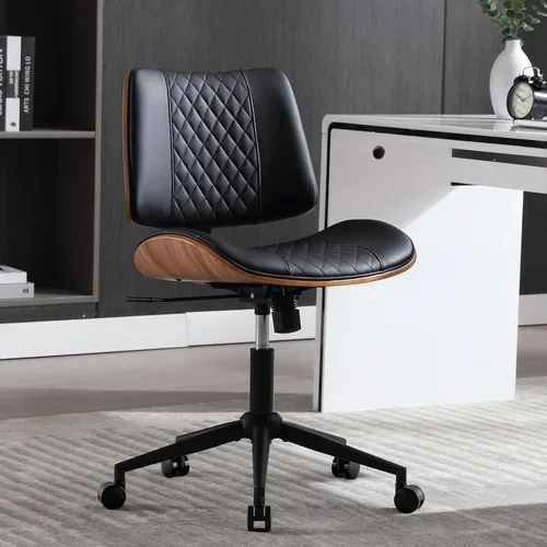 Silla de escritorio para oficina en casa sin brazos con ruedas, silla de escritorio pequeña de altura ajustable, silla de computadora giratoria 360