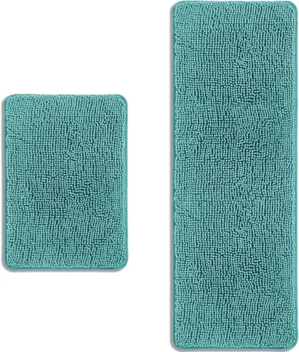 Miniatura 35 de Alfombra de baño pequeña de 12 x 18 pulgadas, lavable y absorbente, antideslizante, alfombra de baño de felpilla gruesa y suave para baño, ducha