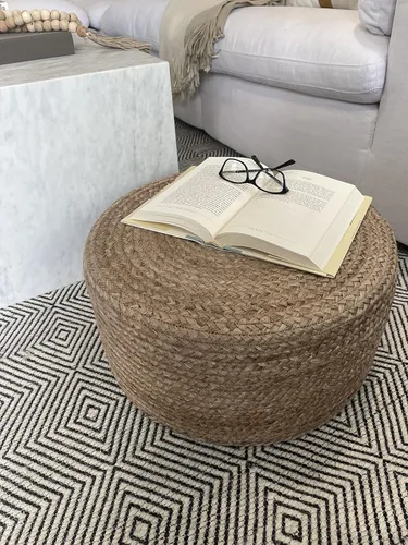 Miniatura 13 de S & L Homes Puf otomano – 100% yute trenzado a mano, tejido a mano, tradicional puf bohemio para sala de estar, dormitorio, guardería, patio, sala