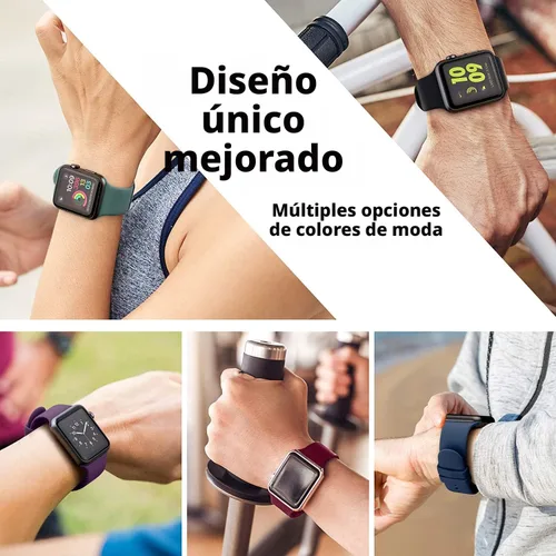 Miniatura 7 de Paquete de 6 bandas deportivas compatibles con Apple Watch de 38mm 40mm 41mm 42mm 44mm 45mm 49mm 46mm, correa impermeable de silicona para iWatch