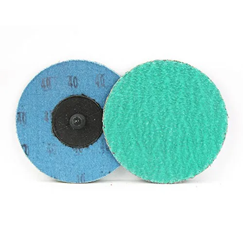 Miniatura 2 de BHA Discos de lijado de cambio rápido tipo R macho roll-on de circonita verde con ayuda de molienda, 3 pulgadas (grano 120), paquete de 25