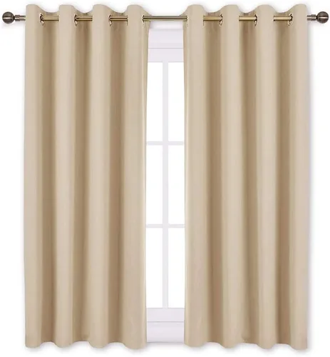 Miniatura 13 de Cortinas y cortinas de poliéster con ojales en la parte superior para oscurecer la habitación, sala de estar con aislamiento térmico