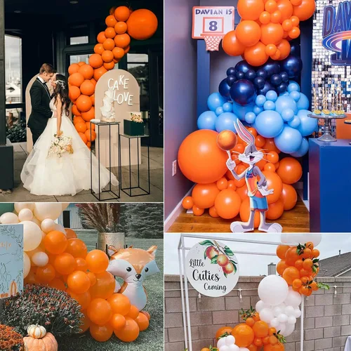 Miniatura 7 de Globos naranjas – 70 unidades de 12 pulgadas naranja quemado para otoño, baby shower, cumpleaños, Halloween, decoraciones de Navidad