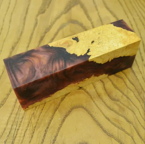 Miniatura 2 de Cuchillos estabilizados de madera de madera BURL que giran los cuchillos de hoja en blanco (#389)