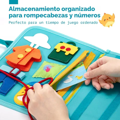 Miniatura 6 de Tablero de actividades Montessori para niñas y niños pequeños de 3 años o más, juguete con animales de la granja, para aprendizaje preescolar