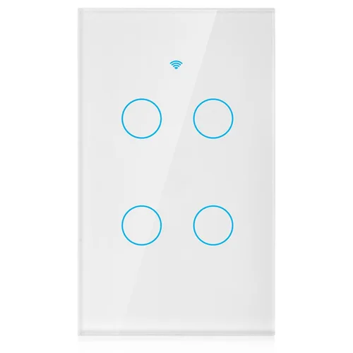 Miniatura 2 de Interruptor inteligente de 4 vías Interruptor de control de luz de pared, interruptor de control remoto, interruptor de control por voz, círculo