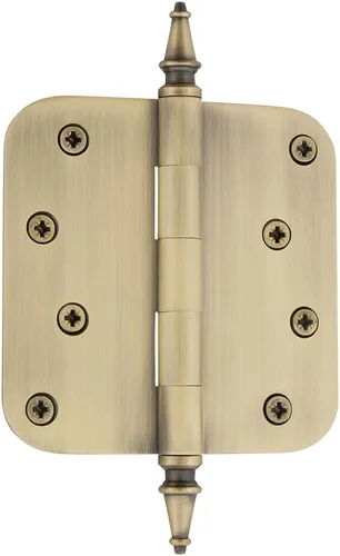 Miniatura 121 de Grandeur Hardware 824304 Bisagra residencial con punta de bellota de 3.5 pulgadas con esquinas de radio de 5/8 pulgadas en peltre antiguo